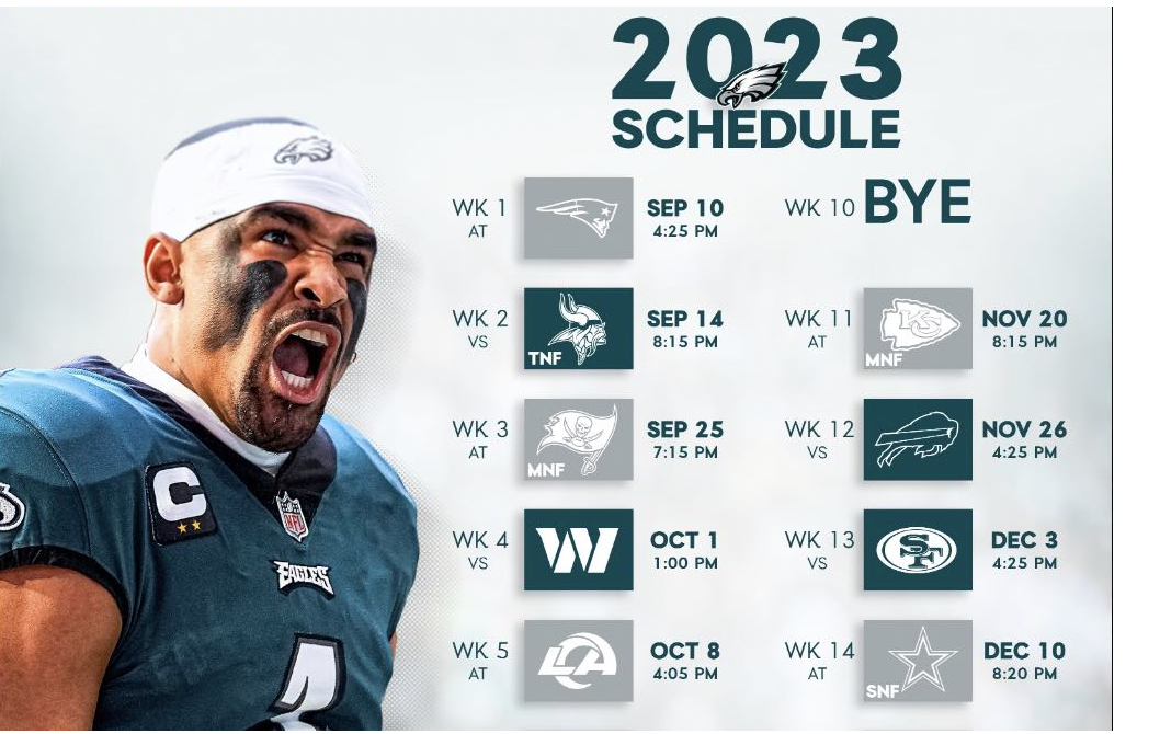 eagles schedule this season